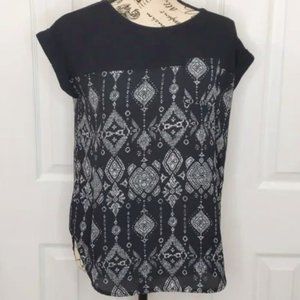 Mason & Belle Black and White Print, Short Sleeve